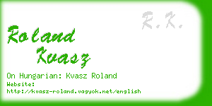 roland kvasz business card